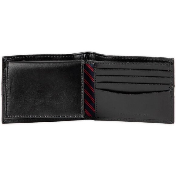Men Black Classic Bifold Wallet with ID Window and Multiple Card Slots - Picture 3 of 7
